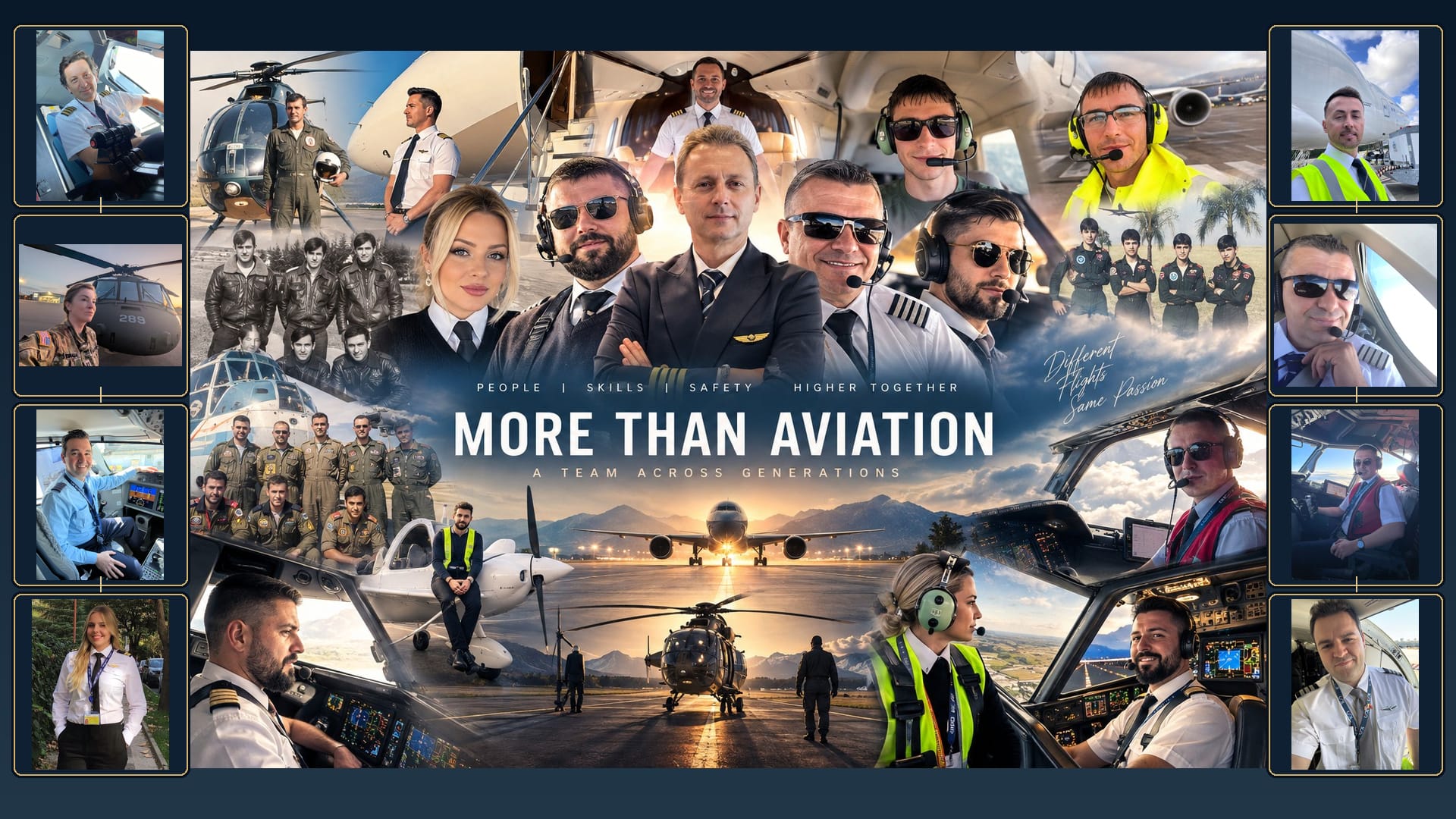 Albanian pilots and aviation professionals — commercial, military, and general aviation, across generations